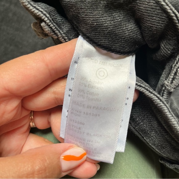 Good American straight leg distressed black gray jeans size 25 - Picture 9 of 9